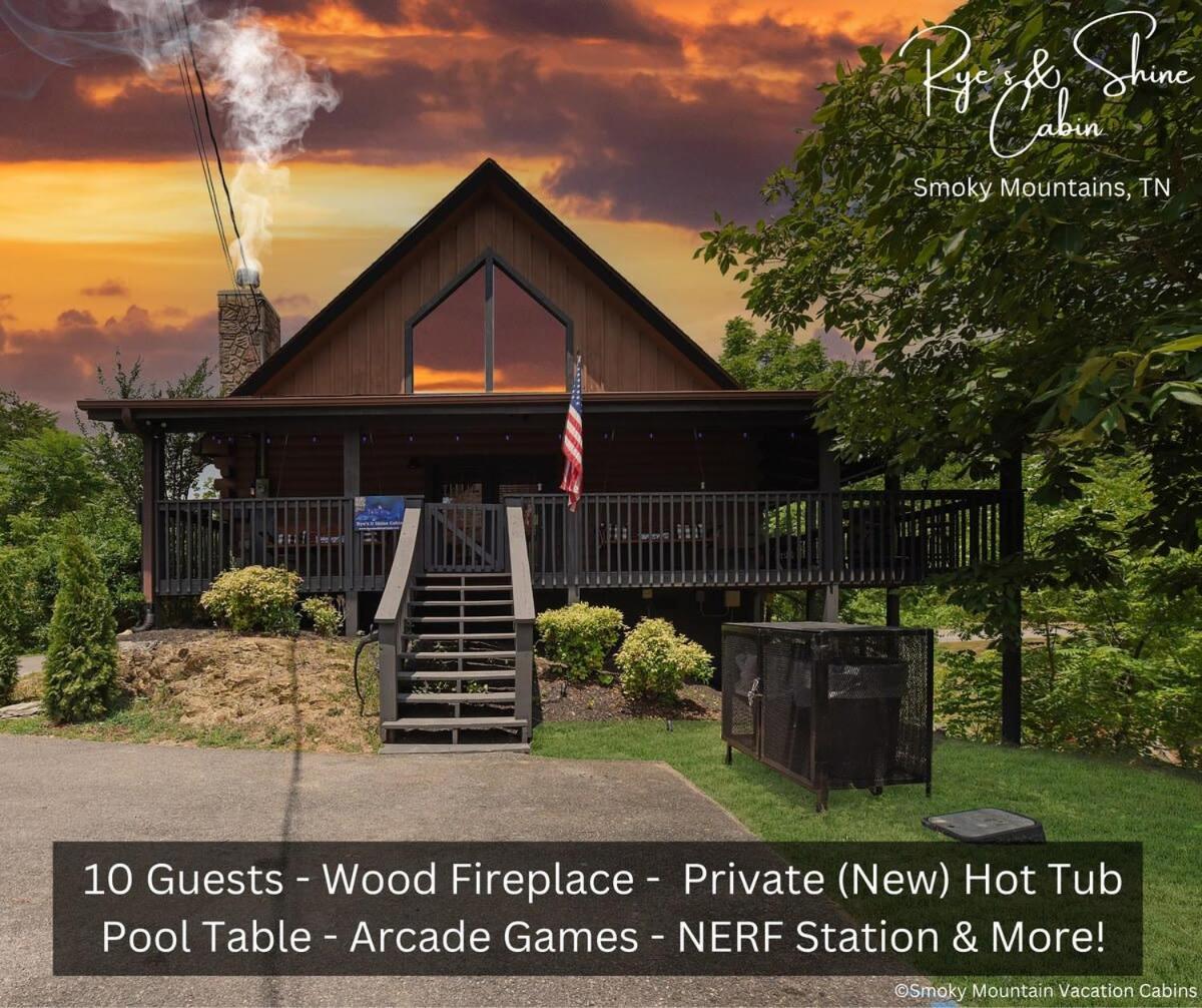 Ryes And Shine Bootlegger'S Cabin! Hot Tub* Pool* Arcade* Billiards *Ev * Pet Friendly Sevierville Eksteriør billede